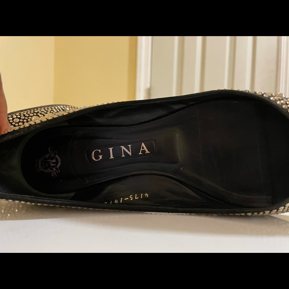 Gina Stunning Crystal Vintage Swarovski Embellished Black Flats - Picture 5 of 7